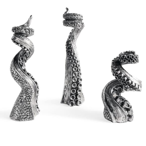 Grandin Road Octopus Candlesticks Set of 3 Home Unique Decor - Picture 1 of 8